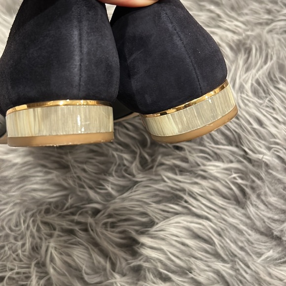 Tory Burch Black and Navy Flats with Gold Accent - Picture 3 of 7